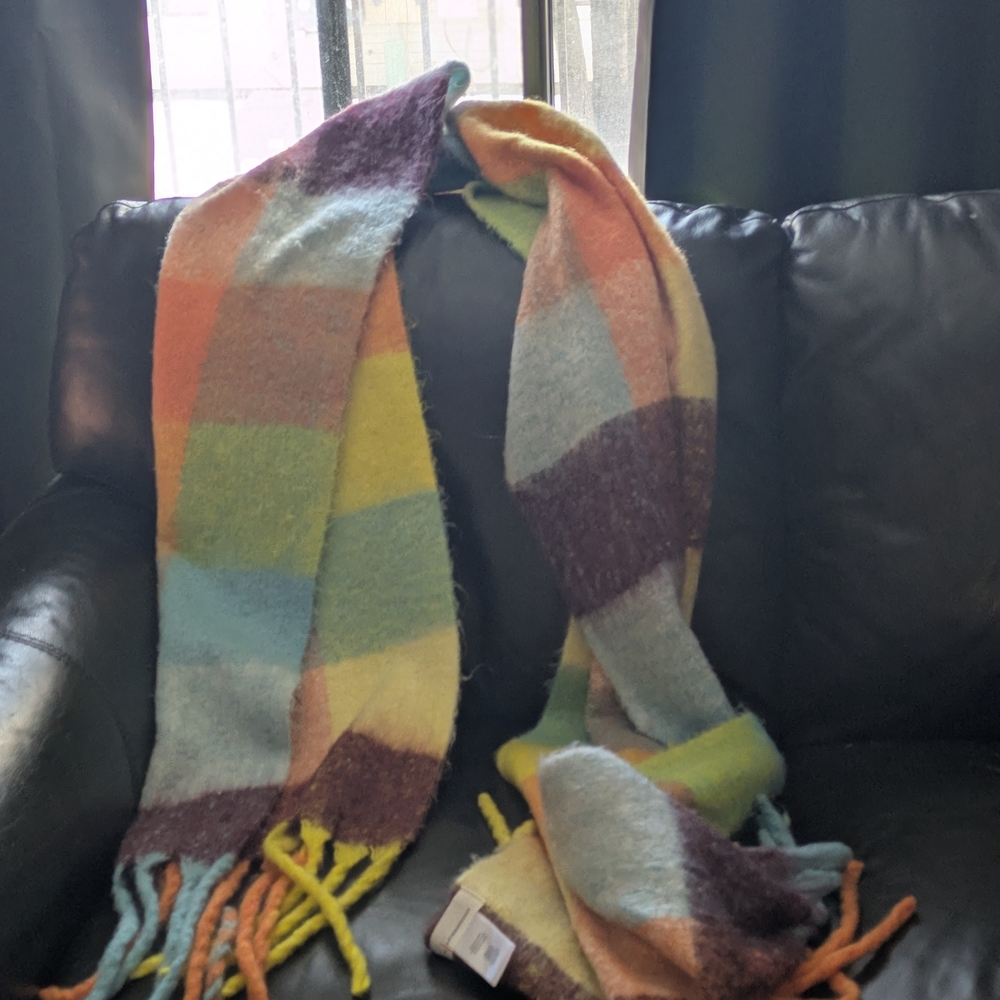Anthropologie Yellow and Brown Scarf